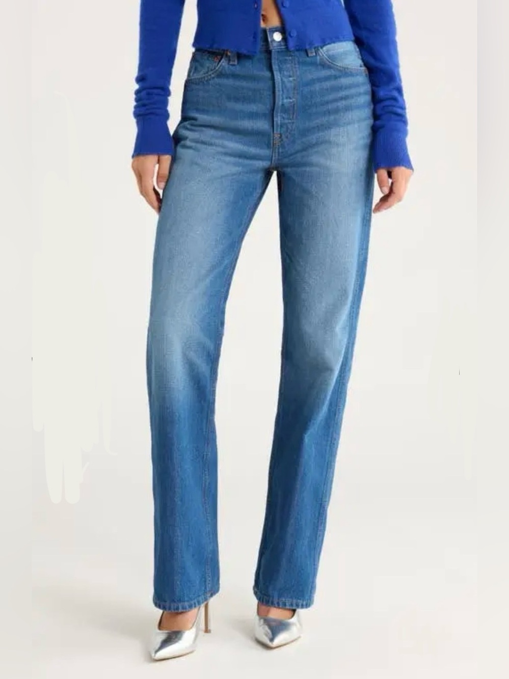 RE/DONE 90s High Rise Loose Jeans Viper Blue Size 28 29 Womens